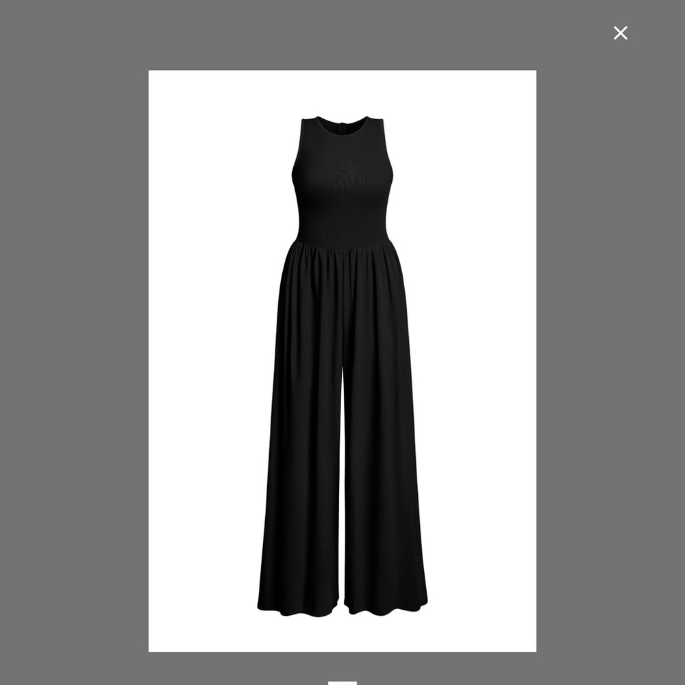 OQQ Black Sleeveless Jumpsuit